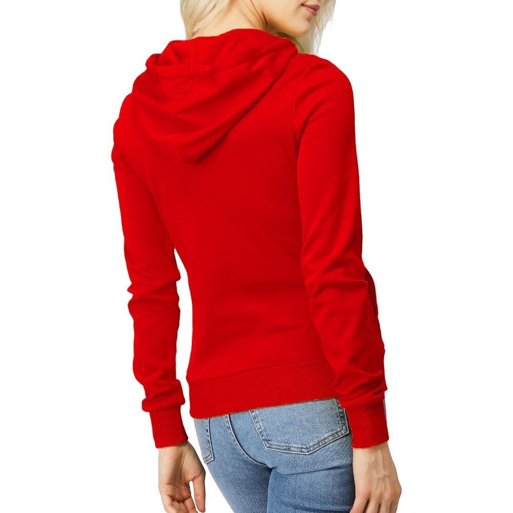 Women's Slim Fit Cotton Polyester Hoodie Pullover Casual Long Sleeve - Picture 2 of 5
